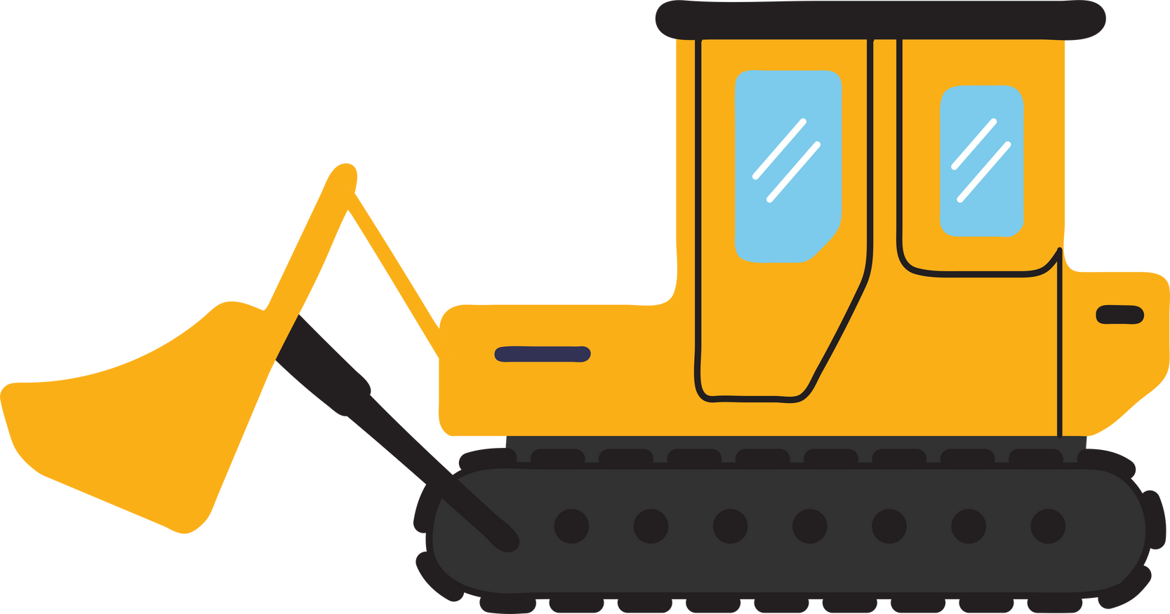 illustration of backhoe