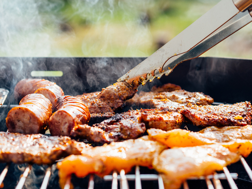 Grilling Meat Outdoors